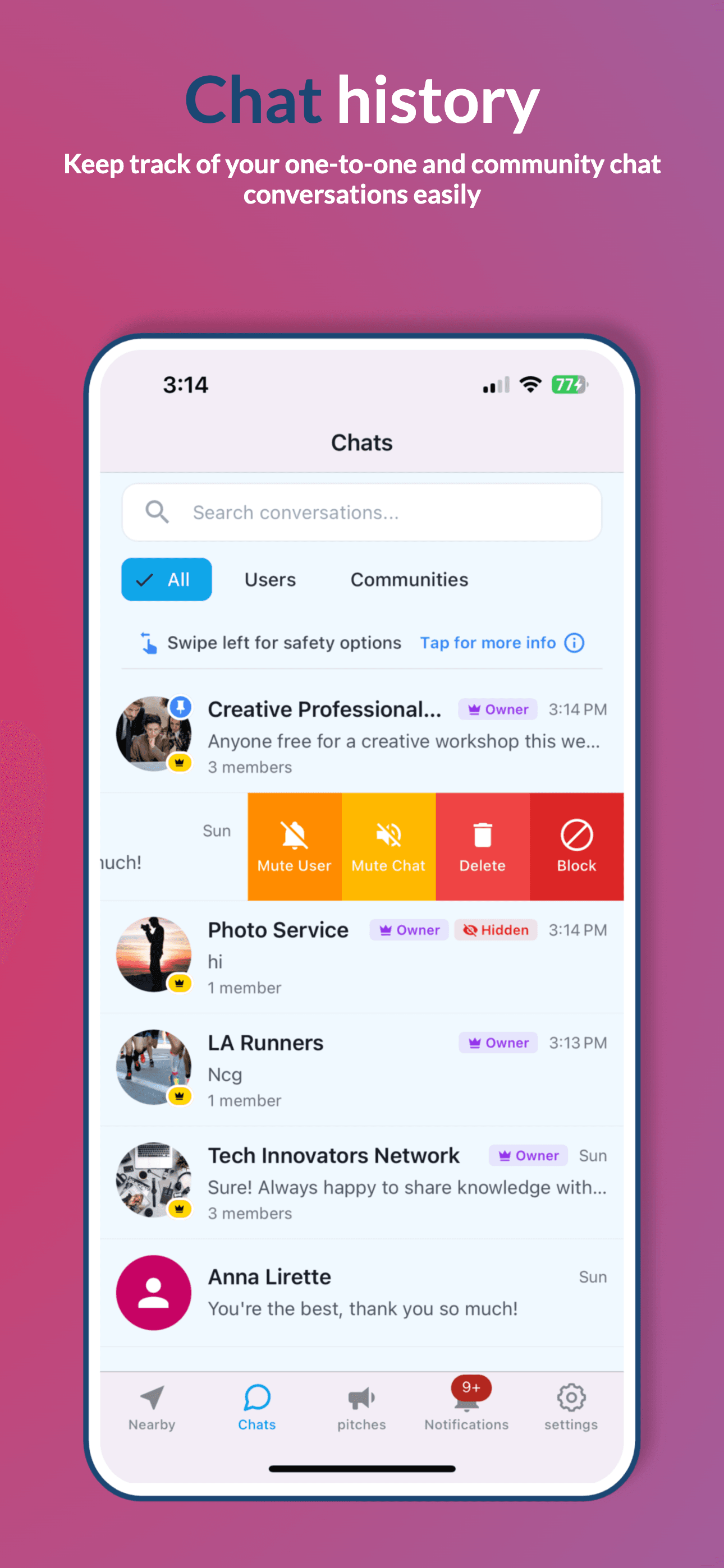 Chat History - Keep track of your conversations easily